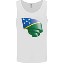 Curled Solomon Islands Flag Day Football Mens Vest Tank Top White