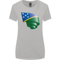 Curled Solomon Islands Flag Day Football Womens Wider Cut T-Shirt Sports Grey