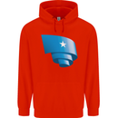 Curled Somalia Flag Somalian Day Football Childrens Kids Hoodie Bright Red