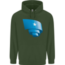 Curled Somalia Flag Somalian Day Football Childrens Kids Hoodie Forest Green