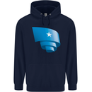 Curled Somalia Flag Somalian Day Football Childrens Kids Hoodie Navy Blue