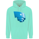 Curled Somalia Flag Somalian Day Football Childrens Kids Hoodie Peppermint