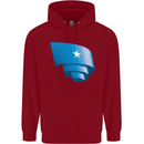 Curled Somalia Flag Somalian Day Football Childrens Kids Hoodie Red