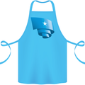 Curled Somalia Flag Somalian Day Football Cotton Apron 100% Organic Turquoise