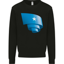 Curled Somalia Flag Somalian Day Football Kids Sweatshirt Jumper Black