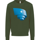 Curled Somalia Flag Somalian Day Football Kids Sweatshirt Jumper Forest Green