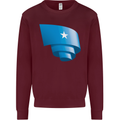Curled Somalia Flag Somalian Day Football Kids Sweatshirt Jumper Maroon