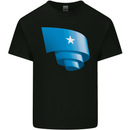 Curled Somalia Flag Somalian Day Football Kids T-Shirt Childrens Black