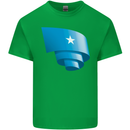 Curled Somalia Flag Somalian Day Football Kids T-Shirt Childrens Irish Green