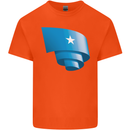 Curled Somalia Flag Somalian Day Football Kids T-Shirt Childrens Orange