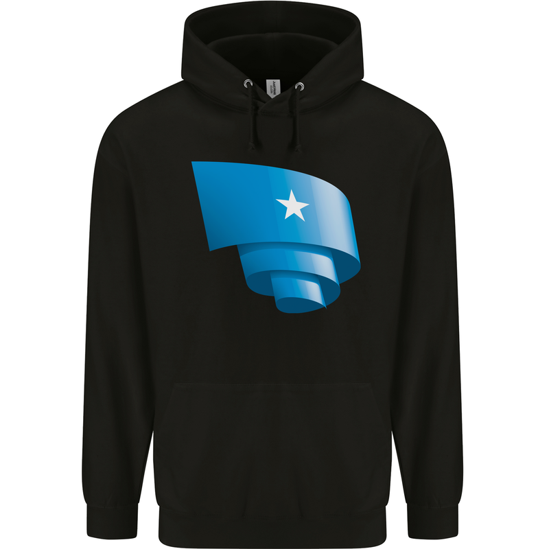 Curled Somalia Flag Somalian Day Football Mens 80% Cotton Hoodie Black
