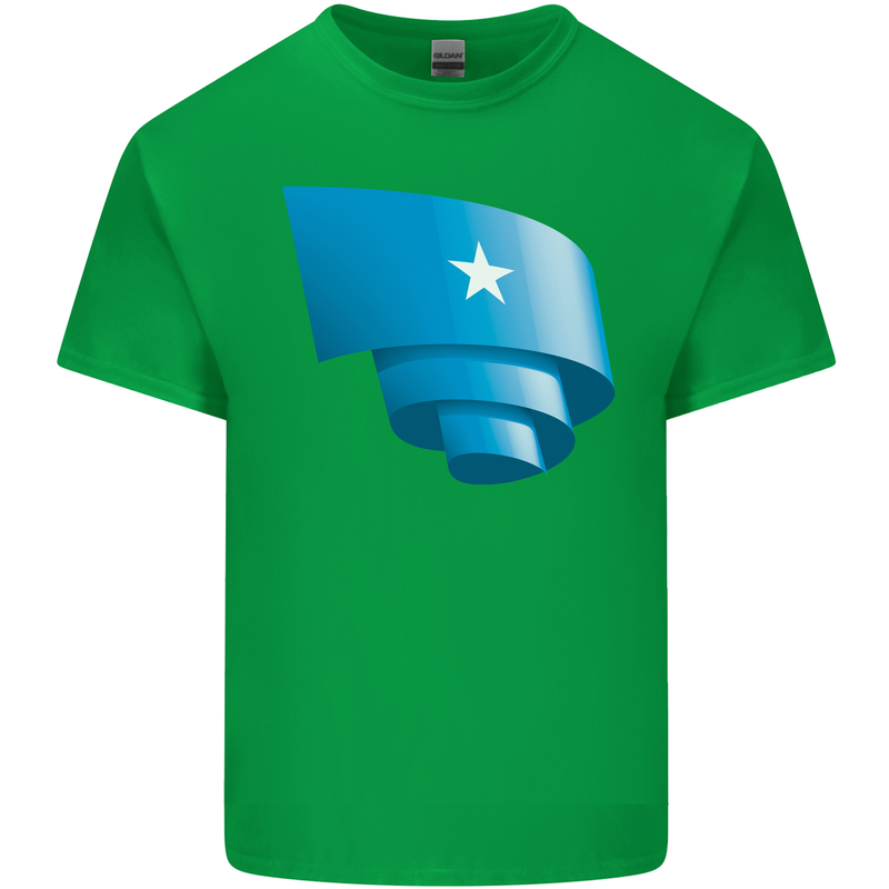 Curled Somalia Flag Somalian Day Football Mens Cotton T-Shirt Tee Top Irish Green