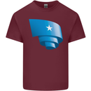 Curled Somalia Flag Somalian Day Football Mens Cotton T-Shirt Tee Top Maroon