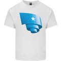 Curled Somalia Flag Somalian Day Football Mens Cotton T-Shirt Tee Top White