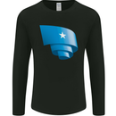 Curled Somalia Flag Somalian Day Football Mens Long Sleeve T-Shirt Black