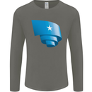 Curled Somalia Flag Somalian Day Football Mens Long Sleeve T-Shirt Charcoal
