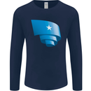 Curled Somalia Flag Somalian Day Football Mens Long Sleeve T-Shirt Navy Blue