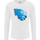 Curled Somalia Flag Somalian Day Football Mens Long Sleeve T-Shirt White