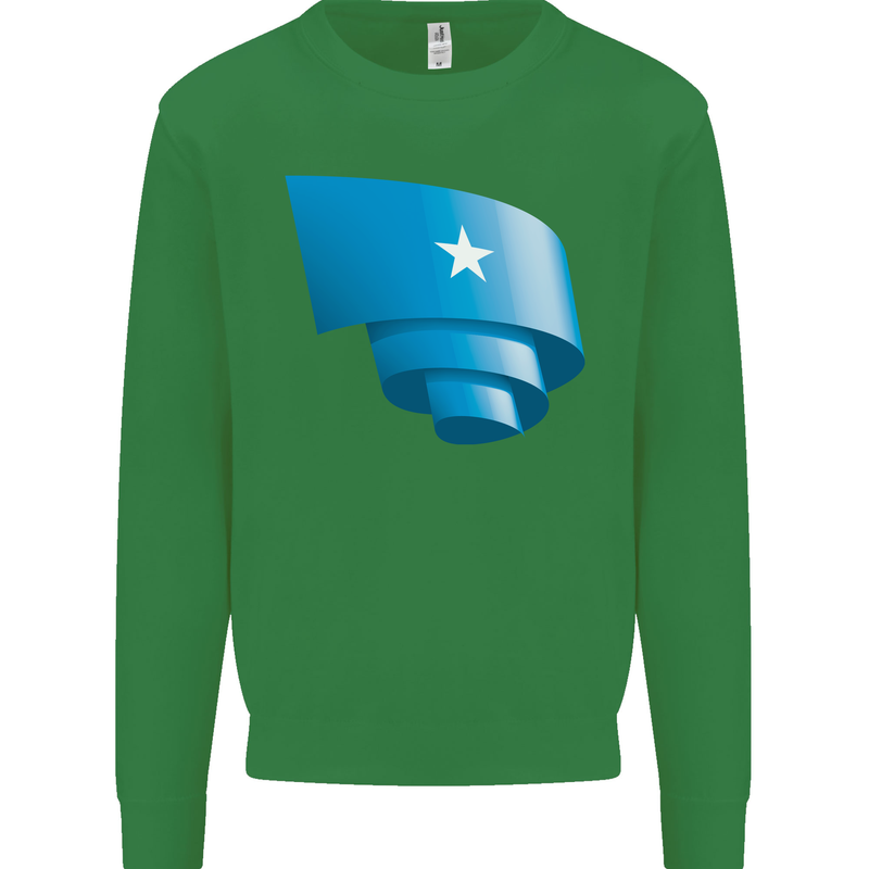 Curled Somalia Flag Somalian Day Football Mens Sweatshirt Jumper Irish Green