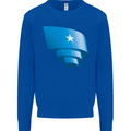 Curled Somalia Flag Somalian Day Football Mens Sweatshirt Jumper Royal Blue