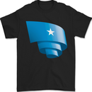 Curled Somalia Flag Somalian Day Football Mens T-Shirt 100% Cotton Black