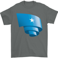 Curled Somalia Flag Somalian Day Football Mens T-Shirt 100% Cotton Charcoal