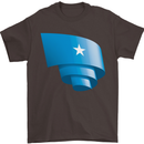 Curled Somalia Flag Somalian Day Football Mens T-Shirt 100% Cotton Dark Chocolate