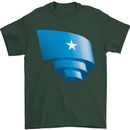 Curled Somalia Flag Somalian Day Football Mens T-Shirt 100% Cotton Forest Green