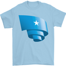 Curled Somalia Flag Somalian Day Football Mens T-Shirt 100% Cotton Light Blue