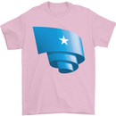 Curled Somalia Flag Somalian Day Football Mens T-Shirt 100% Cotton Light Pink