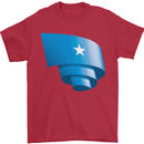 Curled Somalia Flag Somalian Day Football Mens T-Shirt 100% Cotton Red
