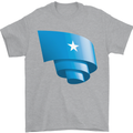Curled Somalia Flag Somalian Day Football Mens T-Shirt 100% Cotton Sports Grey