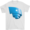 Curled Somalia Flag Somalian Day Football Mens T-Shirt 100% Cotton White