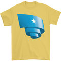 Curled Somalia Flag Somalian Day Football Mens T-Shirt 100% Cotton Yellow