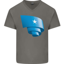 Curled Somalia Flag Somalian Day Football Mens V-Neck Cotton T-Shirt Charcoal