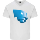 Curled Somalia Flag Somalian Day Football Mens V-Neck Cotton T-Shirt White