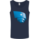 Curled Somalia Flag Somalian Day Football Mens Vest Tank Top Navy Blue