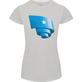 Curled Somalia Flag Somalian Day Football Womens Petite Cut T-Shirt Sports Grey