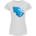 Curled Somalia Flag Somalian Day Football Womens Petite Cut T-Shirt White