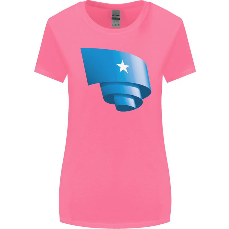 Curled Somalia Flag Somalian Day Football Womens Wider Cut T-Shirt Azalea