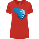 Curled Somalia Flag Somalian Day Football Womens Wider Cut T-Shirt Red
