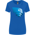 Curled Somalia Flag Somalian Day Football Womens Wider Cut T-Shirt Royal Blue