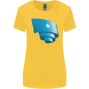 Curled Somalia Flag Somalian Day Football Womens Wider Cut T-Shirt Yellow
