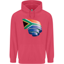 Curled South African Flag Africa Day Football Childrens Kids Hoodie Heliconia