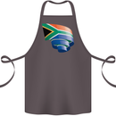 Curled South African Flag Africa Day Football Cotton Apron 100% Organic Dark Grey