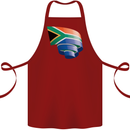 Curled South African Flag Africa Day Football Cotton Apron 100% Organic Maroon