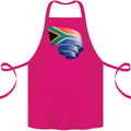 Curled South African Flag Africa Day Football Cotton Apron 100% Organic Pink