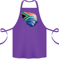 Curled South African Flag Africa Day Football Cotton Apron 100% Organic Purple