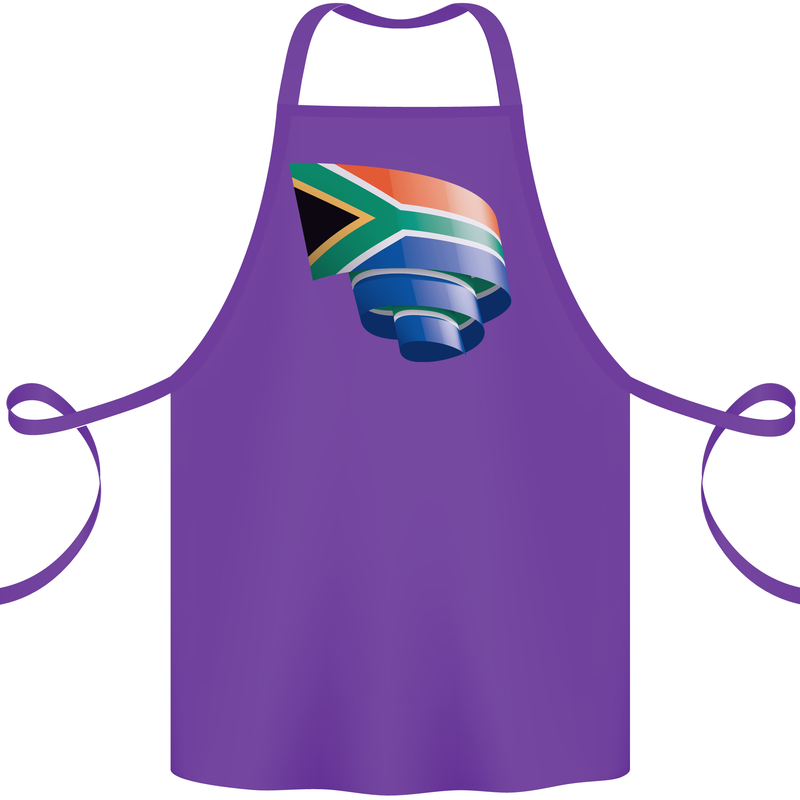 Curled South African Flag Africa Day Football Cotton Apron 100% Organic Purple