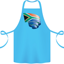 Curled South African Flag Africa Day Football Cotton Apron 100% Organic Turquoise